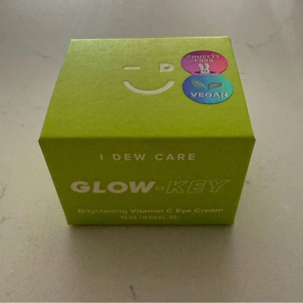 I Dew Care Glow-Key Brightening Vitamin C Eye‎ Cream + De-Puffing Applicator NWB